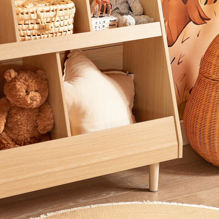 SoBuy | Kinderregal mit 5 Fächern | Aufbewahrungsregal | Bücherregal | Natur | KMB111-N
