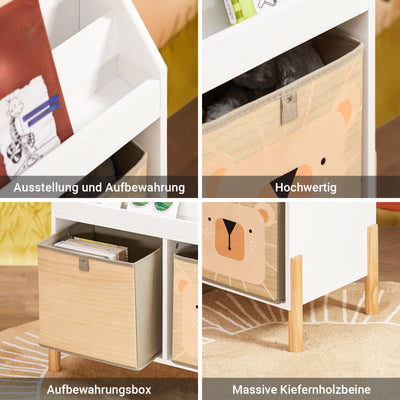 SoBuy | Kinderregal | Bücherregal | Aufbewahrungsregal für Kinder | Standregal Weiß | KMB115-W