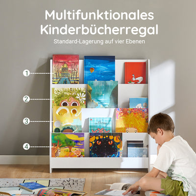 SoBuy | Kinderbücherregal | Zeitungsständer | Aufbewahrungsregal für Kinder | KMB32-W