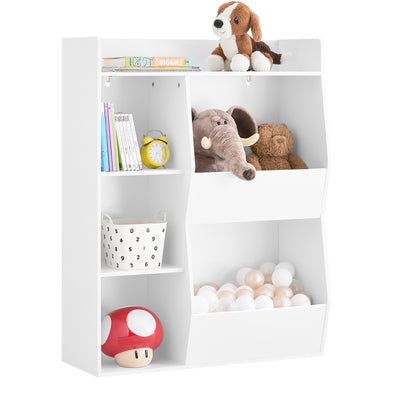 SoBuy | Kinder Bücherregal | Montessori Regal | Kinderzimmer mit 5 Offenes Fach | Weiß | KMB55-K-W