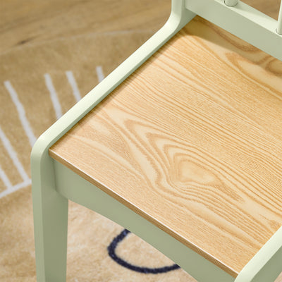 SoBuy | Kindertisch mit 1 Stuhl | Kindersitzgruppe | mit 1 Papierrollenhalter | Maltisch für Kinder | Grün | KMB60-GR