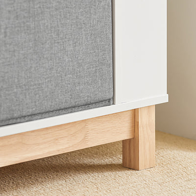 SoBuy | Kinderregal | Bücherregal | Aufbewahrungsregal für Kinder | Weiß-Natur | KMB85-W