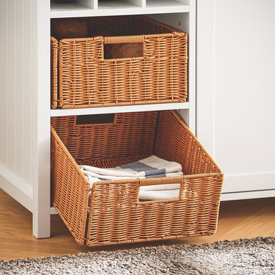 Vorverkauf | SoBuy | Kücheninsel mit 2 Rattankörben | Küchenschrank | Sideboard | Buffet | KNL05-W