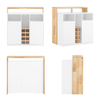 SoBuy | Kücheninsel | Küchenschrank | Sideboard | Bartisch | Esstisch | Weiß-Natur | KNL07-WN