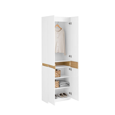 SoBuy | Kleiderschrank mit 2 Türen | Hochschrank | Aufbewahrungsschrank | Weiß | KSB01-W