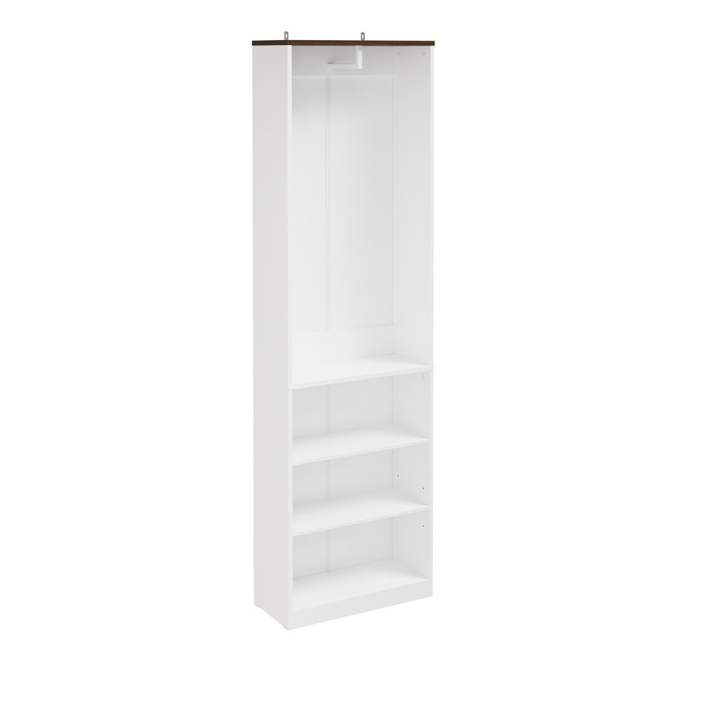 SoBuy | Kleiderständer | Kleiderschrank Weiß schmal mit Kleiderstange | White | KSB02-W