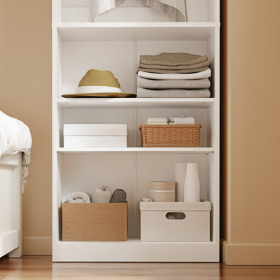 SoBuy | Kleiderständer | Kleiderschrank Weiß schmal mit Kleiderstange | White | KSB02-W