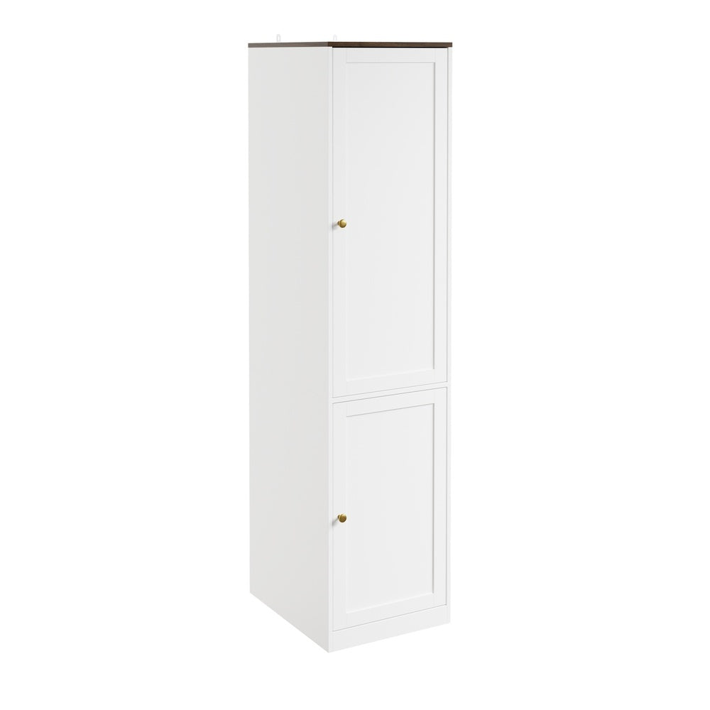 SoBuy | Kleiderständer | Kleiderschrank schmal mit 2 Drehtüren | White | 45×55×187 cm | KSB03-W