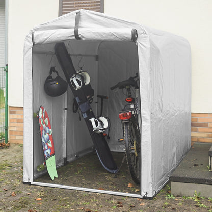 SoBuy | Foliengerätehaus | Gerätehaus | Gartenschuppen Garagenzelt Silber | KLS11