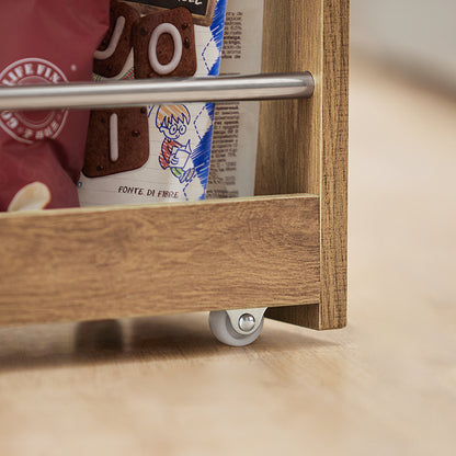 SoBuy | Nischenregal | Badrollwagen | Badezimmerregal | Küchenregal Vintage | NSR01-PF