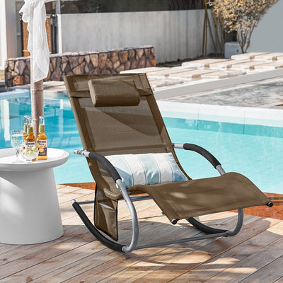 SoBuy Sonnenliege schaukel Liegestuhl für Gärten, Höfe 63x87x150cm Braun OGS28-BR