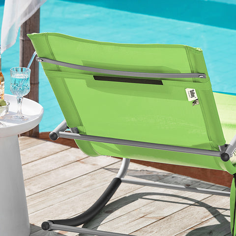 Sobuy | Zahrada Lounger | Sun Lounger s taškou | Ležící židle zelená | OGS28-GR