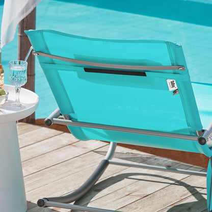 SoBuy Sonnenliege schaukel Liegestuhl für Gärten, Höfe 63x87x150cm Türkis OGS28-HB