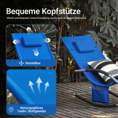 SoBuy Sonnenliege schaukel Liegestuhl für Gärten, Höfe 63x87x150cm Kleinblau OGS28-KB