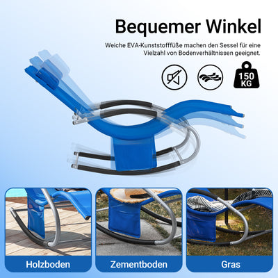 SoBuy Sonnenliege schaukel Liegestuhl für Gärten, Höfe 63x87x150cm Kleinblau OGS28-KB