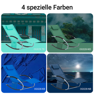 SoBuy Sonnenliege schaukel Liegestuhl für Gärten, Höfe 63x87x150cm Kleinblau OGS28-KB