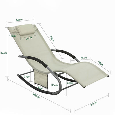 SoBuy Sonnenliege 2-er Set Liegestuhl für Gärten, Höfe 63x87x150cm Beige OGS28-MIx2