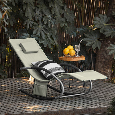 SoBuy Sonnenliege 2-er Set Liegestuhl für Gärten, Höfe 63x87x150cm Beige OGS28-MIx2