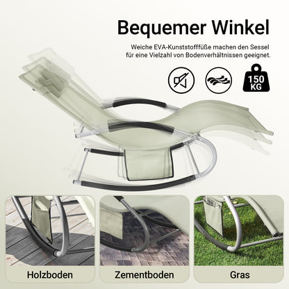 SoBuy Sonnenliege schaukel Liegestuhl für Gärten, Höfe 63x87x150cm Beige OGS28-MI