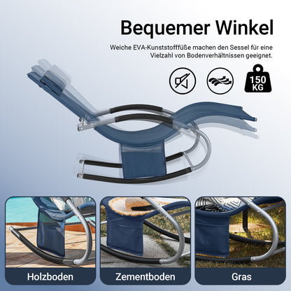 Vorverkauf | SoBuy Sonnenliege schaukel Liegestuhl für Gärten, Höfe 63x87x150cm Denimblue OGS28-NB