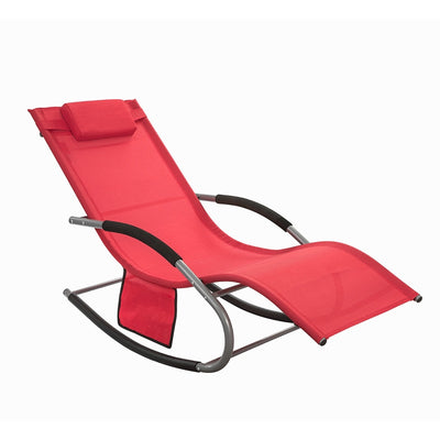 SoBuy Sonnenliege schaukel Liegestuhl für Gärten, Höfe 63x87x150cm Rot OGS28-R