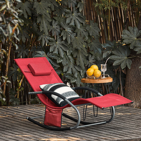 Sobuy | Zahrada Lounger | Sun Lounger s taškou | Červená židle červená | OGS28-R