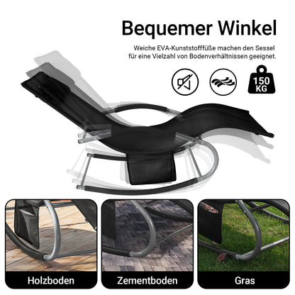 Vorverkauf | SoBuy Sonnenliege 2-er Set Liegestuhl für Gärten, Höfe 63x87x150cm Schwarz OGS28-SCHx2