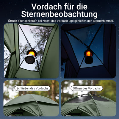 SoBuy | 7in1 Zelt Campingzelt 1 Person | Outdoor | Feldbett | Grün | 193x160x86cm | OGS32-GR