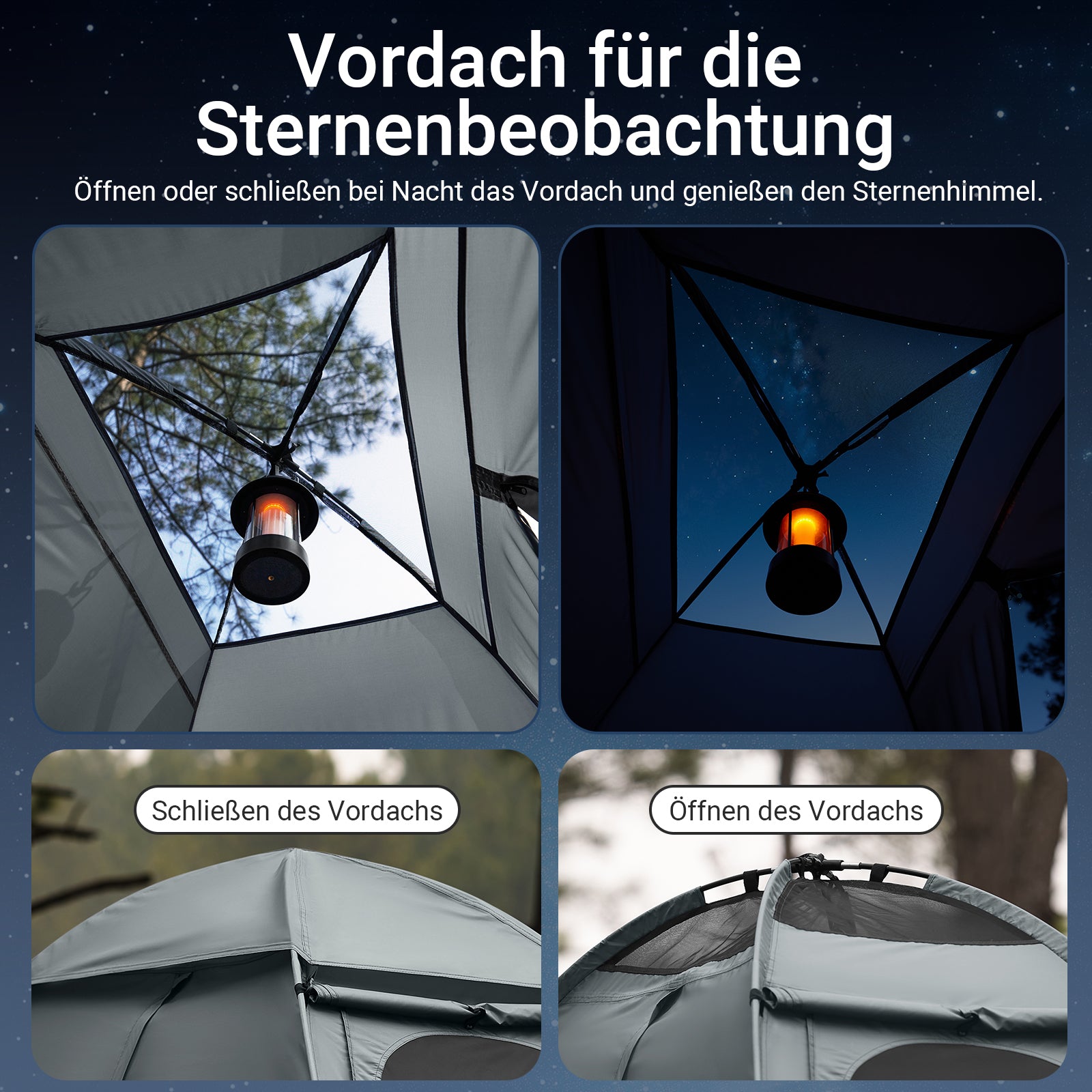 SoBuy | 7in1 Zelt Campingzelt | 1 Person | Outdoor | Feldbett | Hellgrau | 193x160x86cm | OGS32-HG