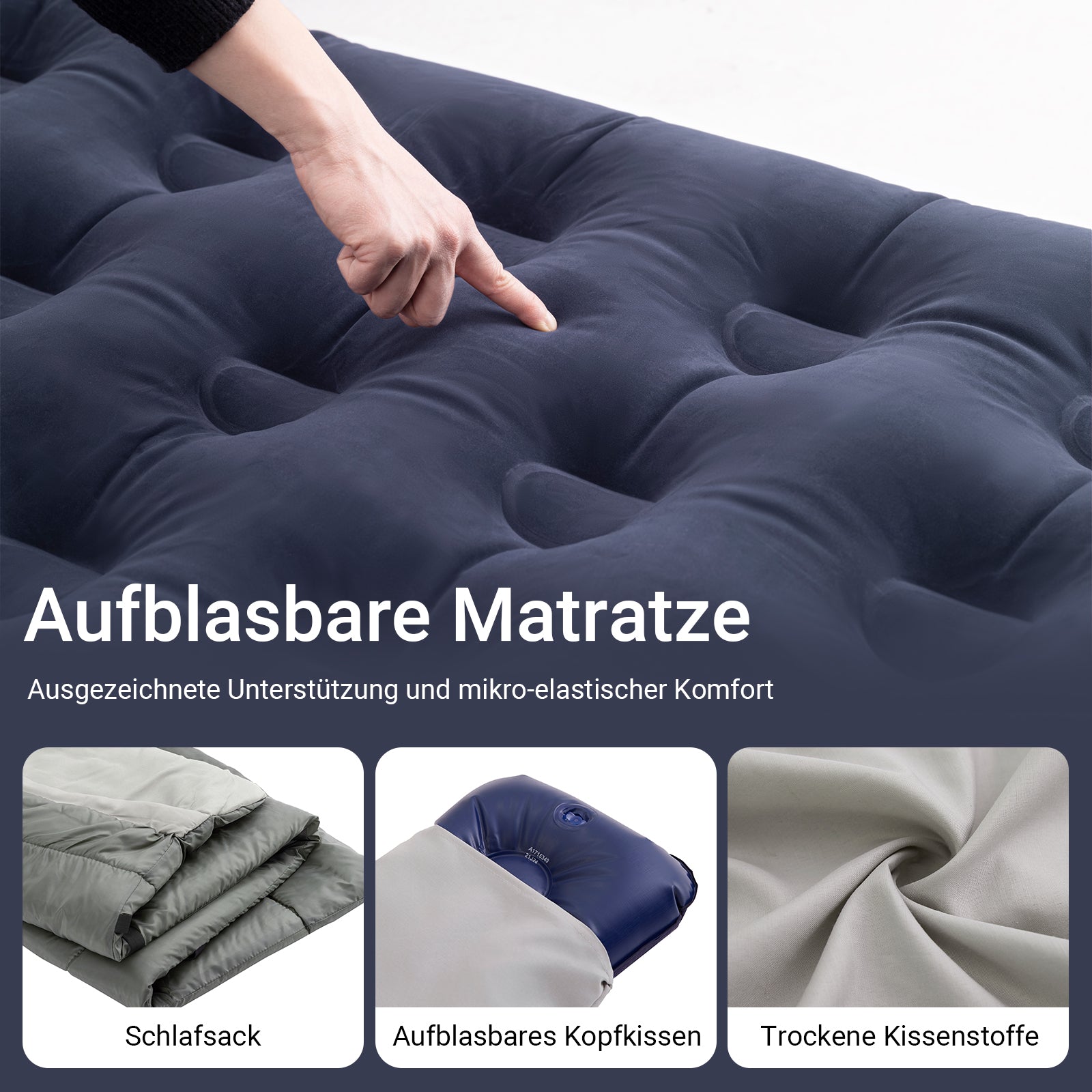 SoBuy | 7in1 Zelt Campingzelt | 1 Person | Outdoor | Feldbett | Hellgrau | 193x160x86cm | OGS32-HG