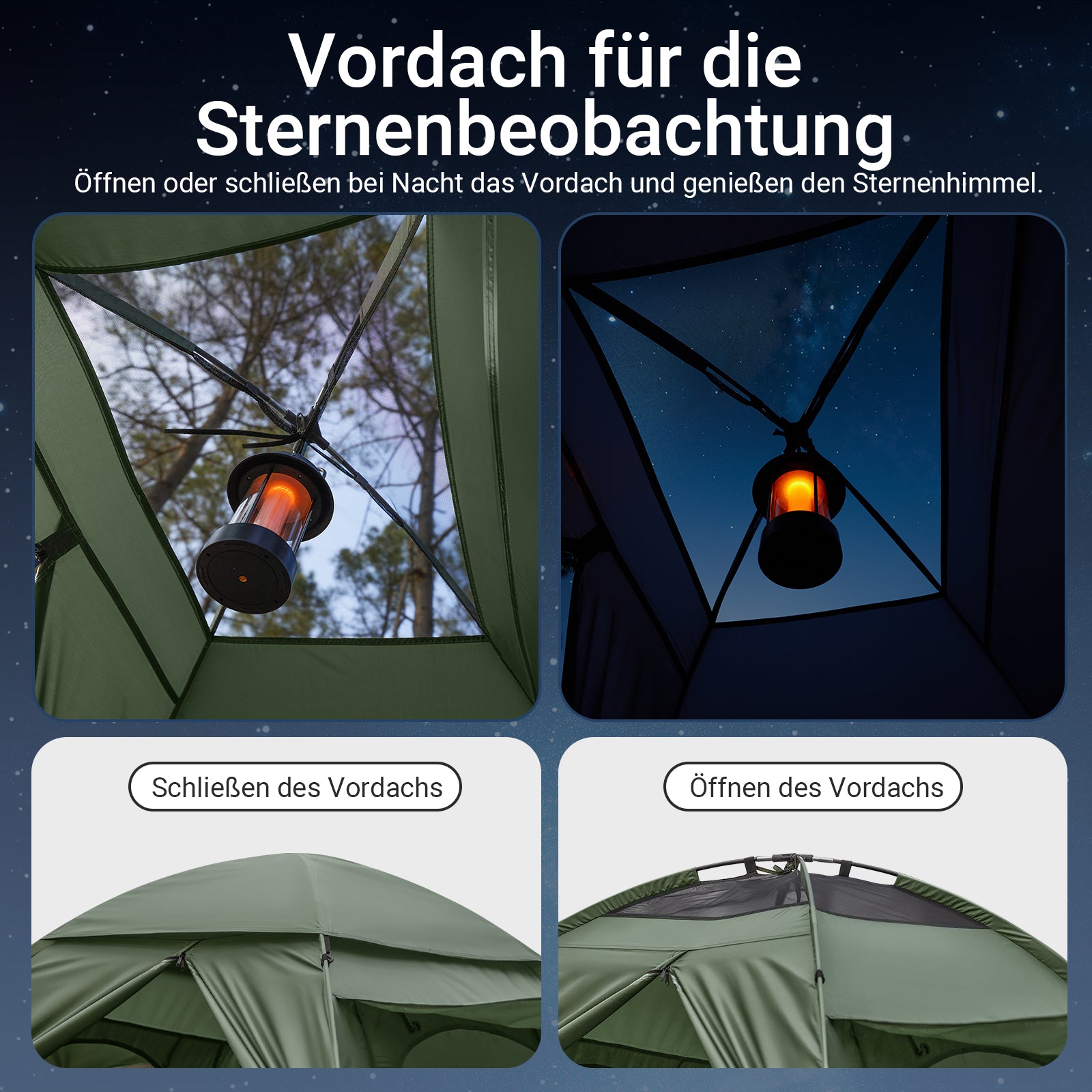 SoBuy 7in1 Zelt Campingzelt 2 Personen Outdoor Feldbett Grün 193x188x145cm OGS32-L-GR