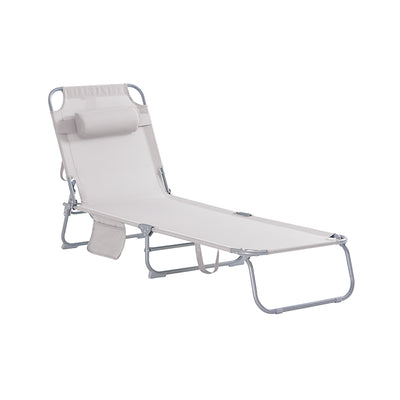SoBuy | Gartenliege | Sonnenliege klappbar | Beige | OGS35-MI