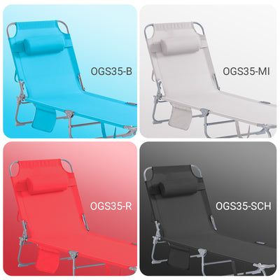 SoBuy | 2-er Set Gartenliege | Sonnenliege klappbar | Liegestuhl für Gärten, Höfe, Strände | Beige | OGS35-MIx2