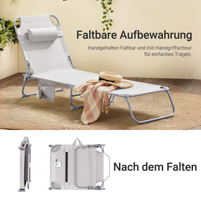 SoBuy | Gartenliege | Sonnenliege klappbar | Beige | OGS35-MI