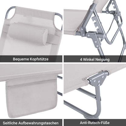 Vorverkauf | SoBuy | Gartenliege | Sonnenliege klappbar | Beige | OGS35-MI