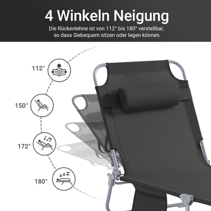 Vorverkauf | SoBuy | 2-er Set Gartenliege | Sonnenliege klappbar | Schwarz | OGS35-SCHx2