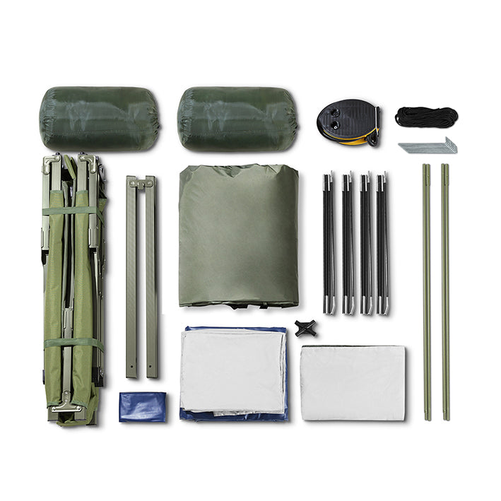 SoBuy | 4in1-Zelt Campingzelt | mit Tragetasche 2 Personen | Grün | 193x145x185cm | OGS61-L-GR