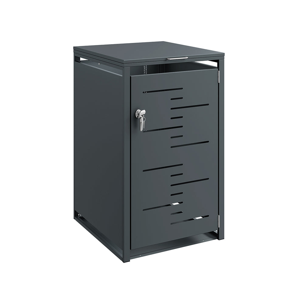 SoBuy | Mülltonnenboxen | Mülltonnenbox 240l 1er abschließbar | Dark Gray | 69×80×116 cm | OGS63-DG