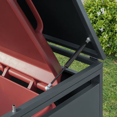 SoBuy | Mülltonnenboxen | Mülltonnenbox 240l 1er abschließbar | Dark Gray | 69×80×116 cm | OGS63-DG