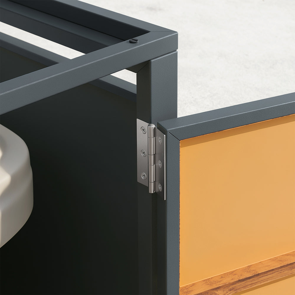 SoBuy | Mülltonnenboxen | 1er Mülltonnenbox 240l abschließbar | Dark Gray | 69×80×116 cm | OGS63-N