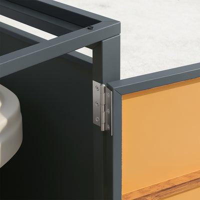 SoBuy | Mülltonnenboxen | 1er Mülltonnenbox 240l abschließbar | Dark Gray | 69×80×116 cm | OGS63-N