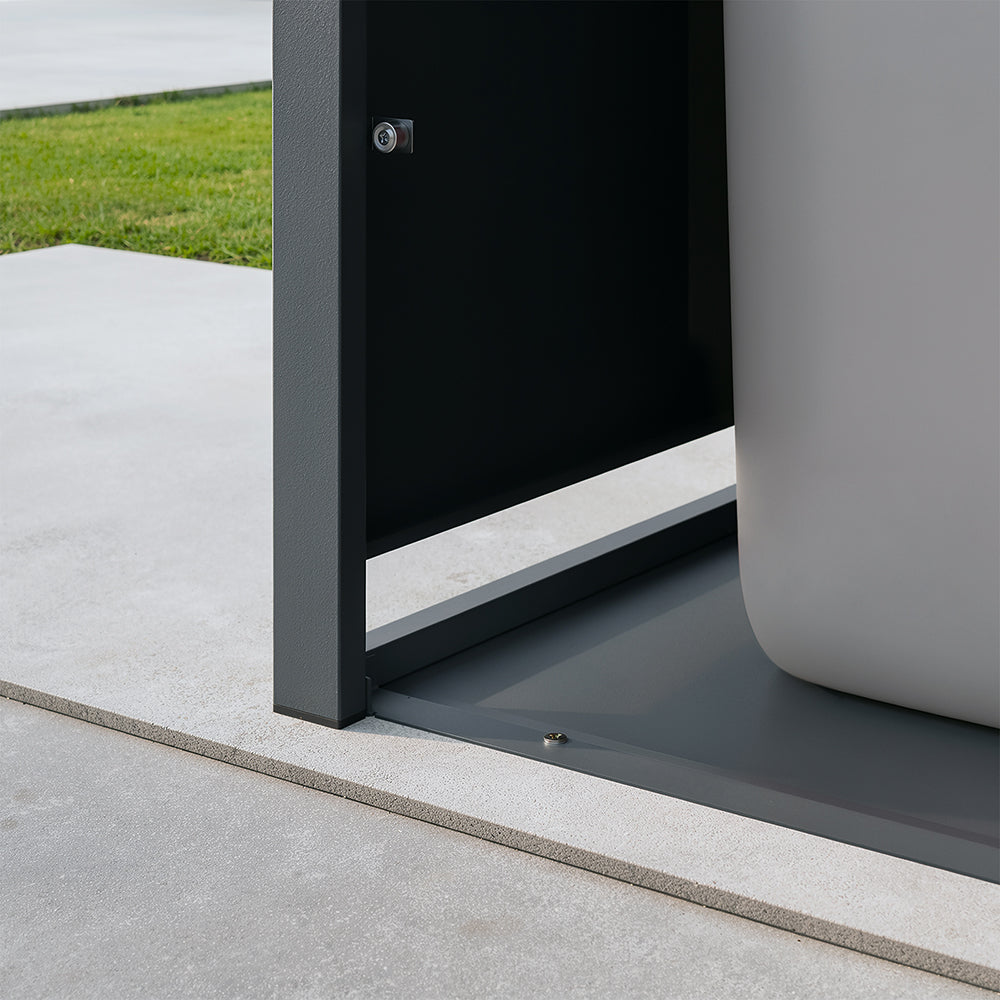 SoBuy | Mülltonnenboxen | 1er Mülltonnenbox 240l abschließbar | Dark Gray | 69×80×116 cm | OGS63-N
