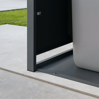 SoBuy | Mülltonnenboxen | 1er Mülltonnenbox 240l abschließbar | Dark Gray | 69×80×116 cm | OGS63-N
