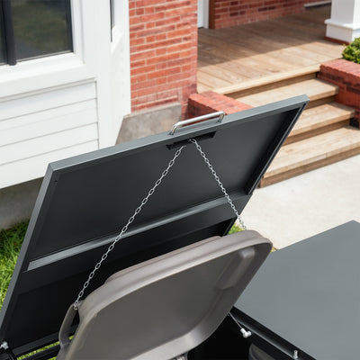 SoBuy | Mülltonnenboxen | Mülltonnenbox 2er 240l Metall abschließbar | Dark Gray | OGS64-DG