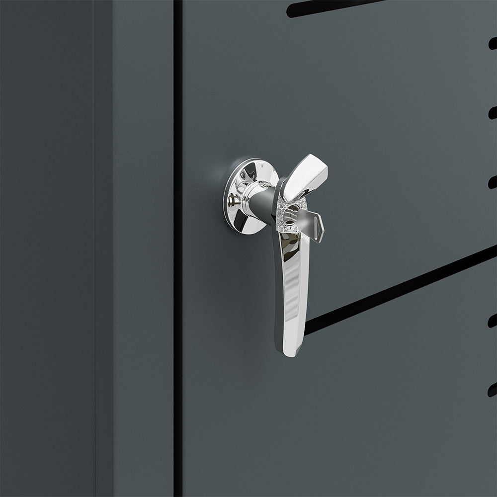 SoBuy | Mülltonnenboxen | Mülltonnenbox 2er 240l Metall abschließbar | Dark Gray | OGS64-DG