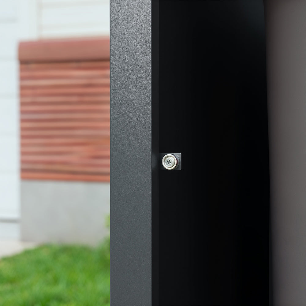 SoBuy | Mülltonnenboxen | Mülltonnenbox 2er 240l Metall abschließbar | Dark Gray | OGS64-DG