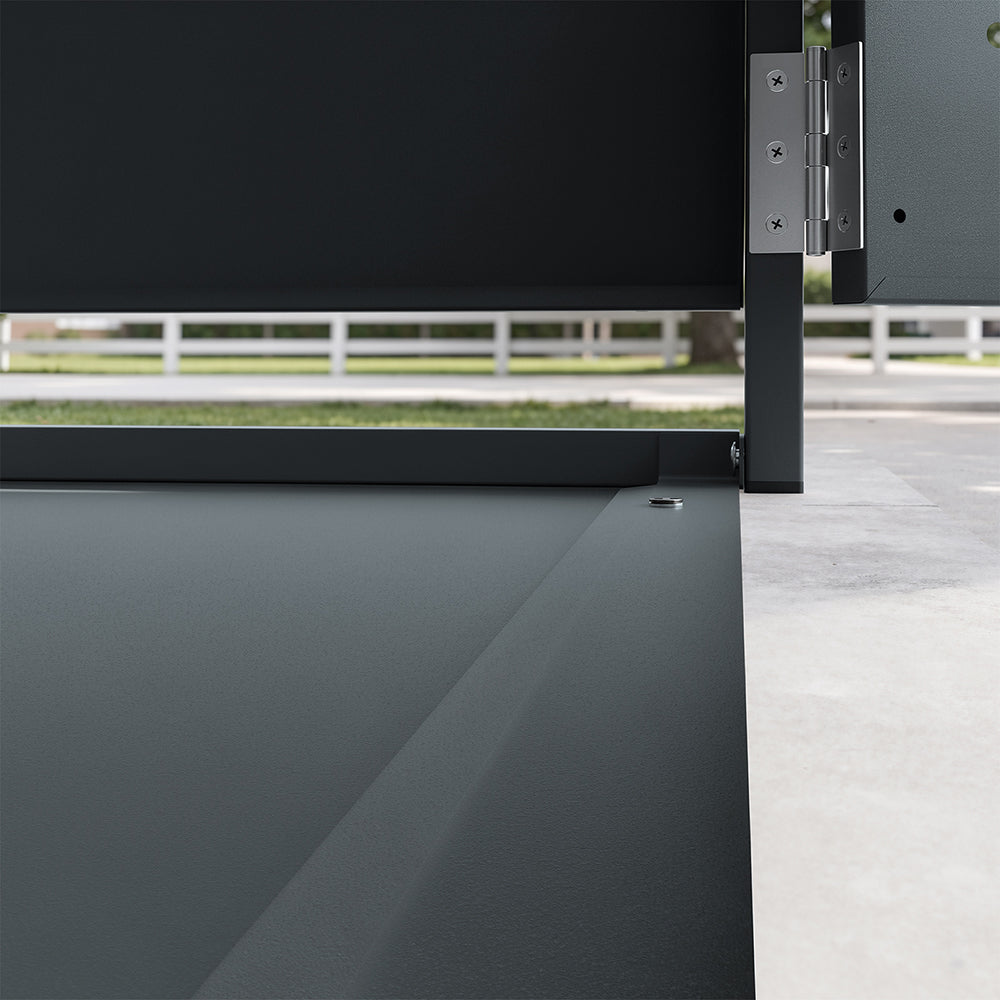 SoBuy | Mülltonnenboxen | Mülltonnenbox 2er 240l Metall abschließbar | Dark Gray | OGS64-DG