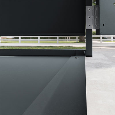 SoBuy | Mülltonnenboxen | Mülltonnenbox 2er 240l Metall abschließbar | Dark Gray | OGS64-DG