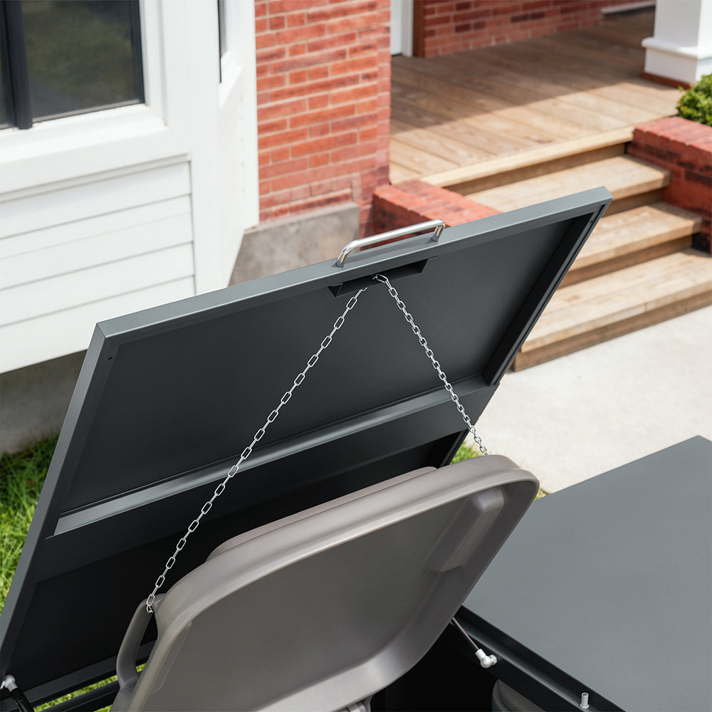 SoBuy | Mülltonnenboxen | Mülltonnenbox 2er 240l abschließbar | Dark Gray | 134×80×116 cm | OGS64-N