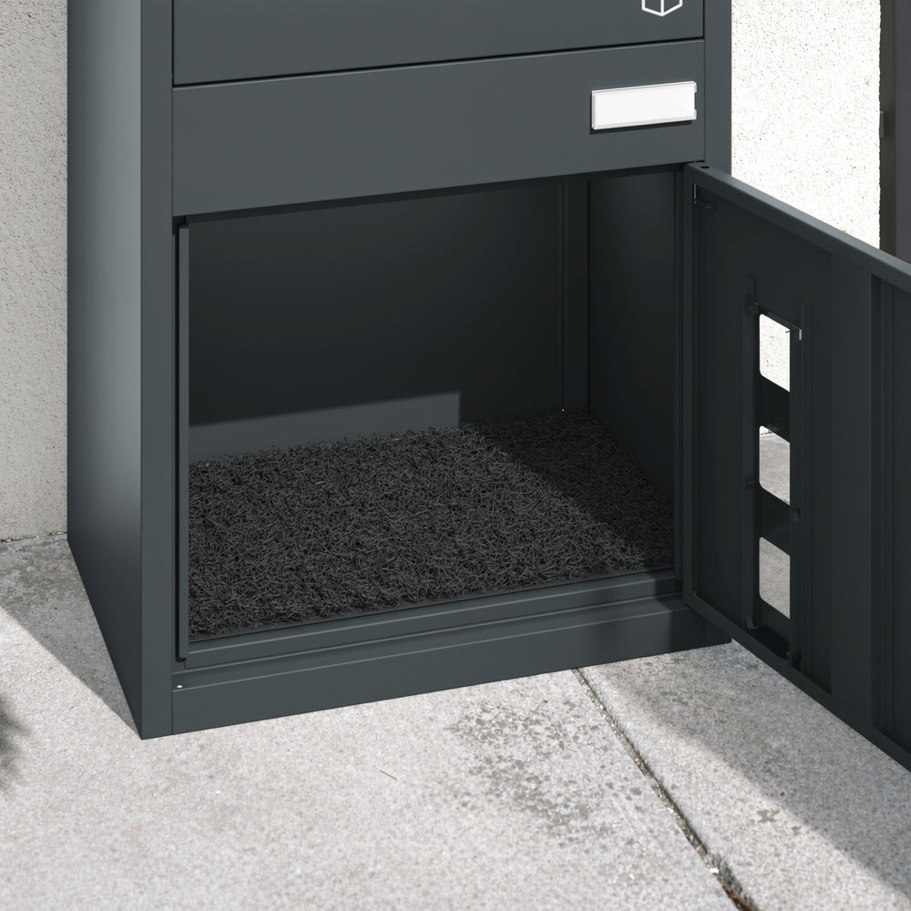 SoBuy Paketbox mit Briefkasten Paketbox XXL in Anthrazit mit Briefkasten Dunkelgrau OGS66-DG